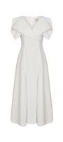 Sailor A-line Cap Sleeved Ribbed Cotton Midi Dress - MEAN BLVD