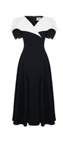 Sailor A-line Cap Sleeved Ribbed Cotton Midi Dress - MEAN BLVD