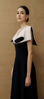 Sailor A-line Cap Sleeved Ribbed Cotton Midi Dress - MEAN BLVD