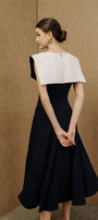 Sailor A-line Cap Sleeved Ribbed Cotton Midi Dress - MEAN BLVD