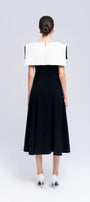 Sailor A-line Cap Sleeved Ribbed Cotton Midi Dress - MEAN BLVD