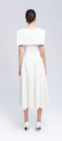 Sailor A-line Cap Sleeved Ribbed Cotton Midi Dress - MEAN BLVD