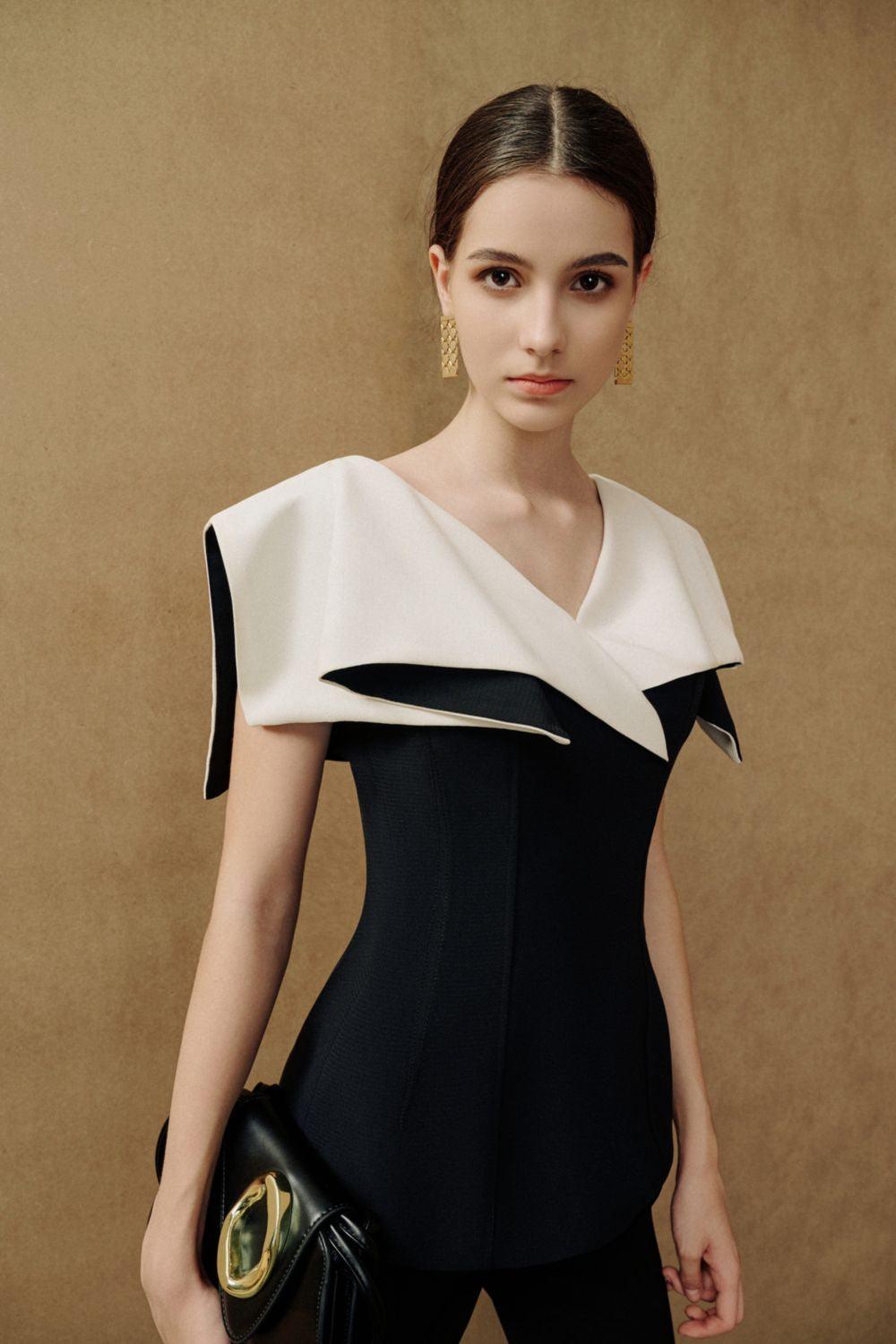 Sailor Peplum Cap Sleeved Ribbed Cotton Top - MEAN BLVD