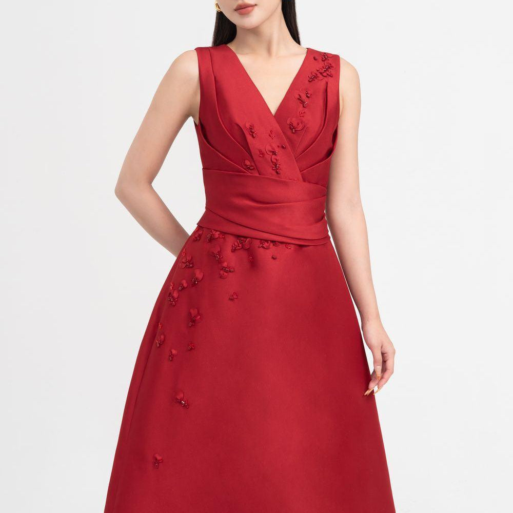 Sakura A-line Sleeveless Organza Midi Dress - MEAN BLVD