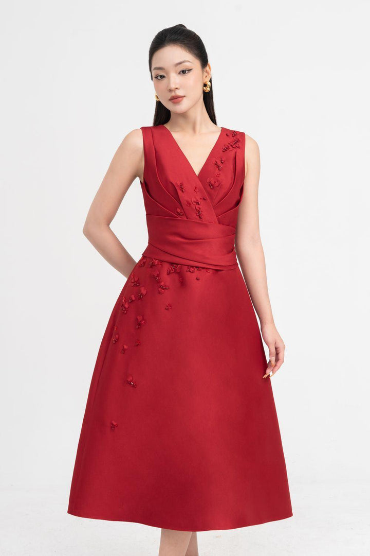 Sakura A-line Sleeveless Organza Midi Dress - MEAN BLVD