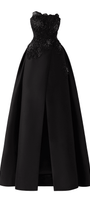 Samantha Ball Gown Straight Across Neck Taffeta Maxi Dress - MEAN BLVD