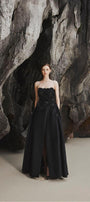 Samantha Ball Gown Straight Across Neck Taffeta Maxi Dress - MEAN BLVD