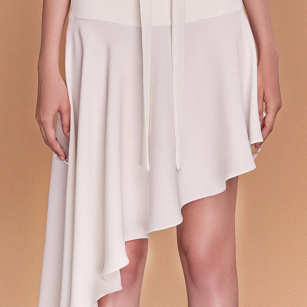 Samara Asymmetric Draped Crepe Midi Skirt - MEAN BLVD