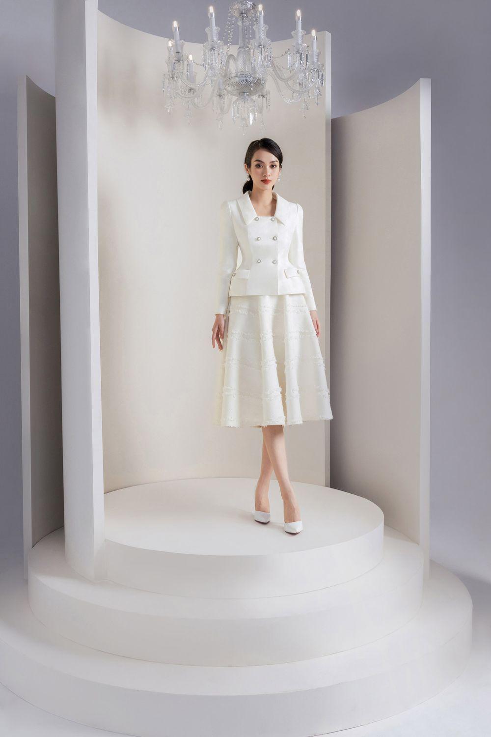 Sandra A-line Fringed Tweed Midi Skirt - MEAN BLVD