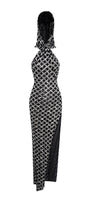 Sara Slit Backless Mesh Sequin Maxi Dress - MEAN BLVD