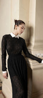 Sarah A-line Long Sleeved Lace Maxi Dress - MEAN BLVD