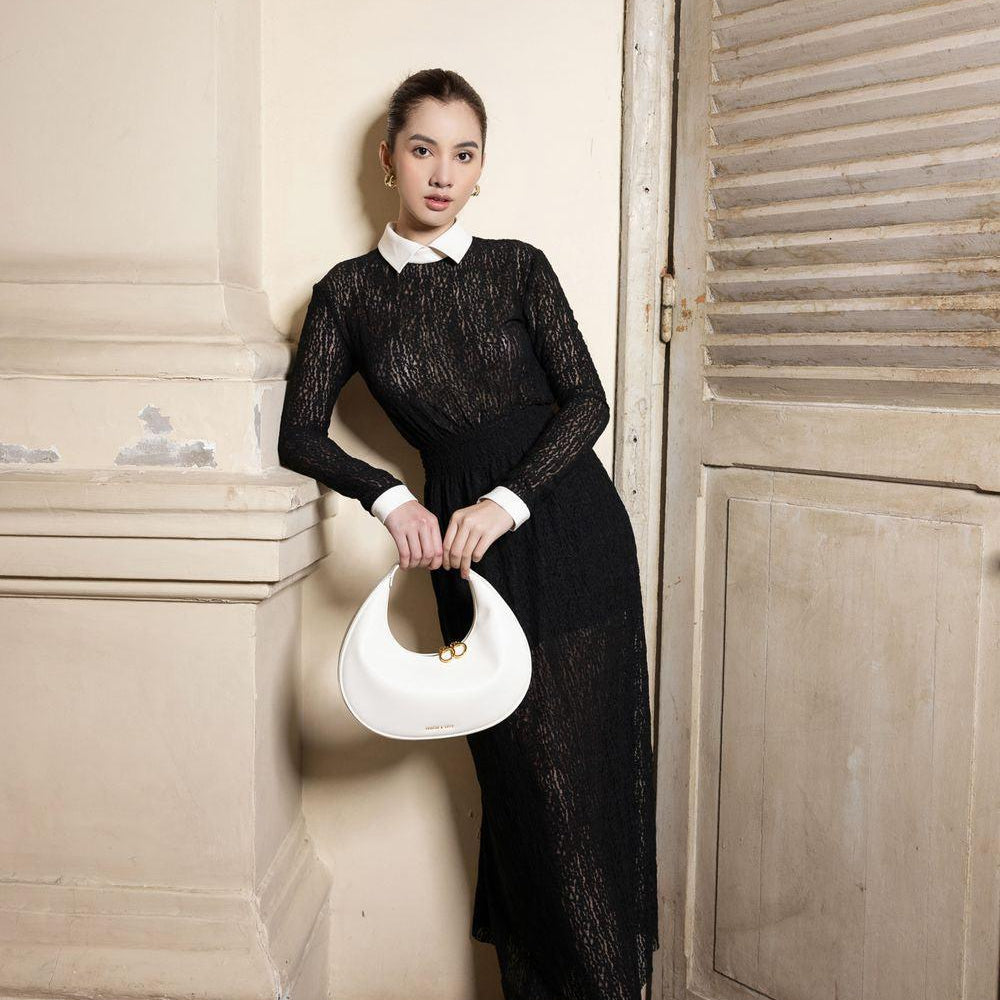 Sarah A-line Long Sleeved Lace Maxi Dress - MEAN BLVD