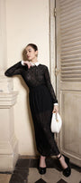 Sarah A-line Long Sleeved Lace Maxi Dress - MEAN BLVD