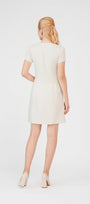 Sarai A-line Hip Pleated Burlap Mini Dress - MEAN BLVD