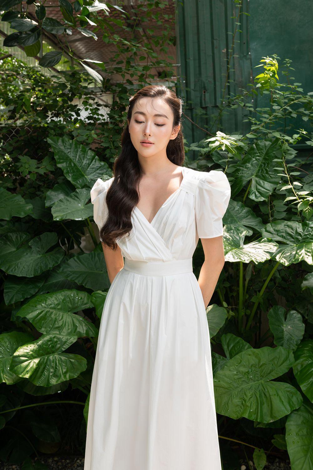 Sarai A-line Puffy Sleeved Silk Midi Dress - MEAN BLVD