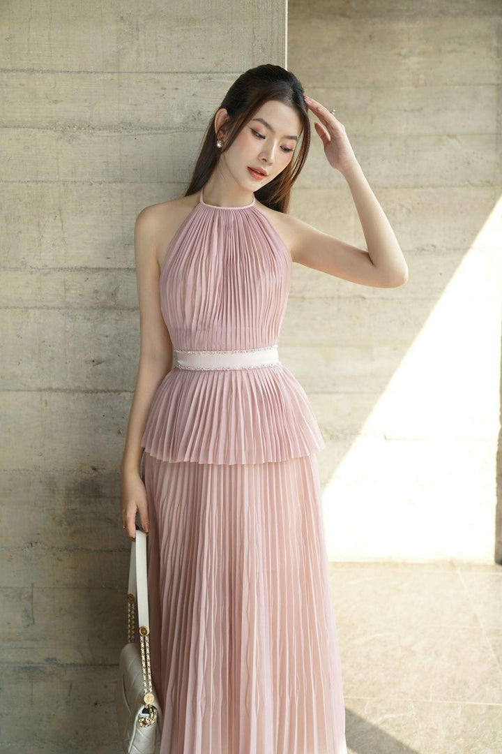 Satomi A-line Pleated Mesh Silk Skirt - MEAN BLVD