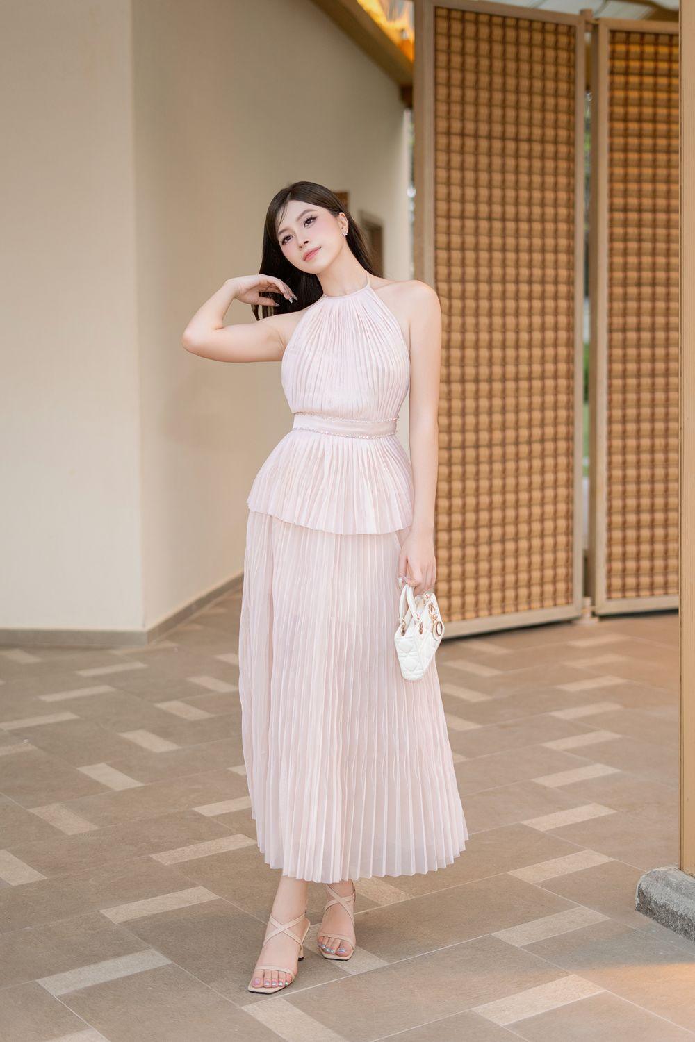 Satomi Halter Pleated Mesh Silk Top - MEAN BLVD