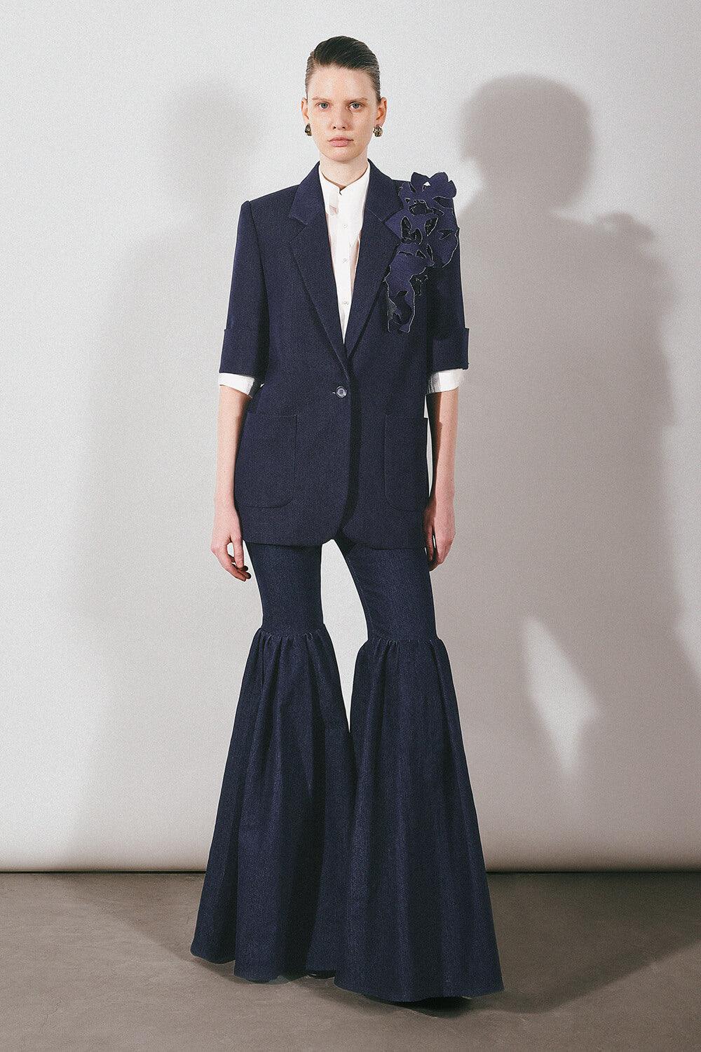 Scottie Fit and Flare Boot Cut Denim Floor Length Pants - MEAN BLVD