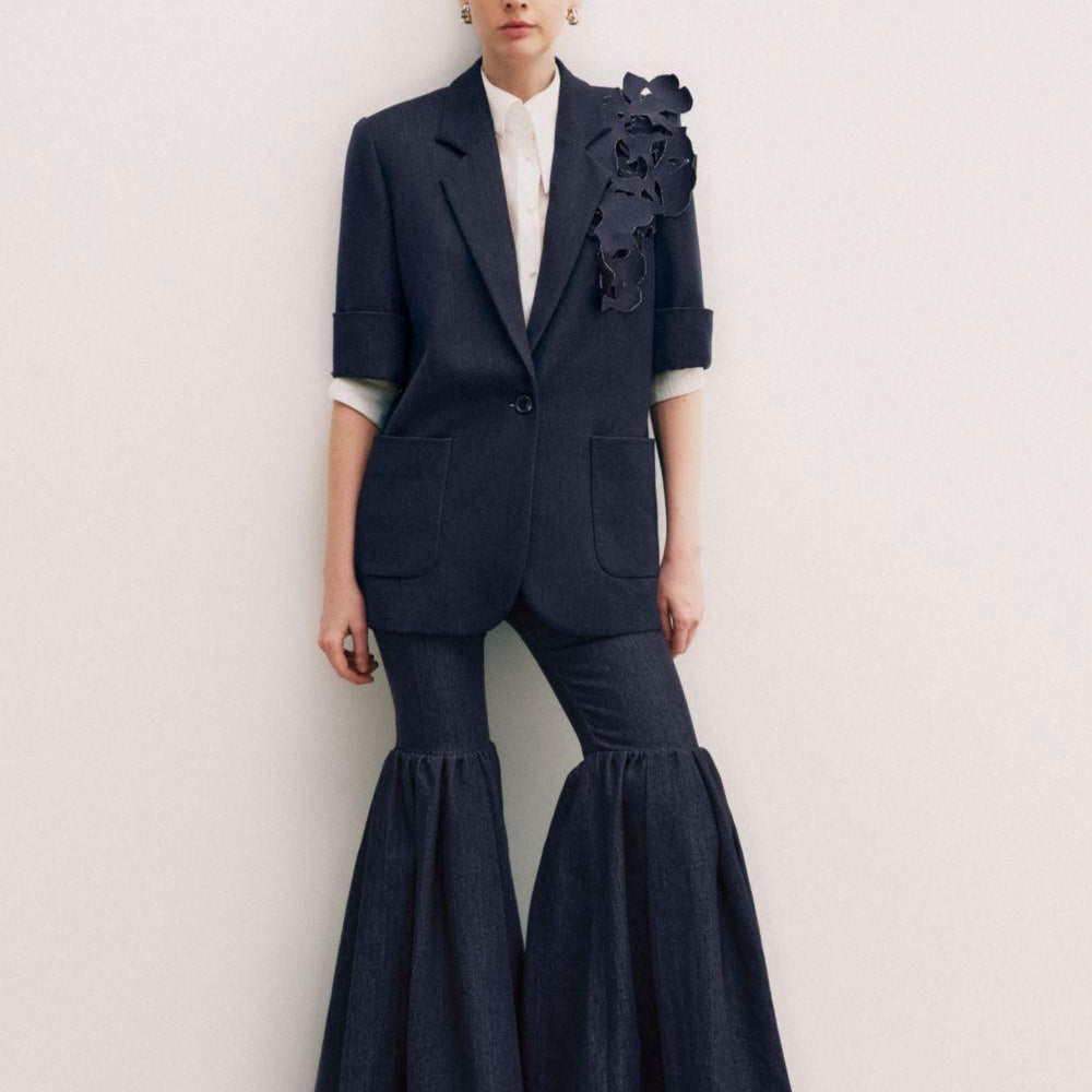 Scottie Fit and Flare Boot Cut Denim Floor Length Pants - MEAN BLVD