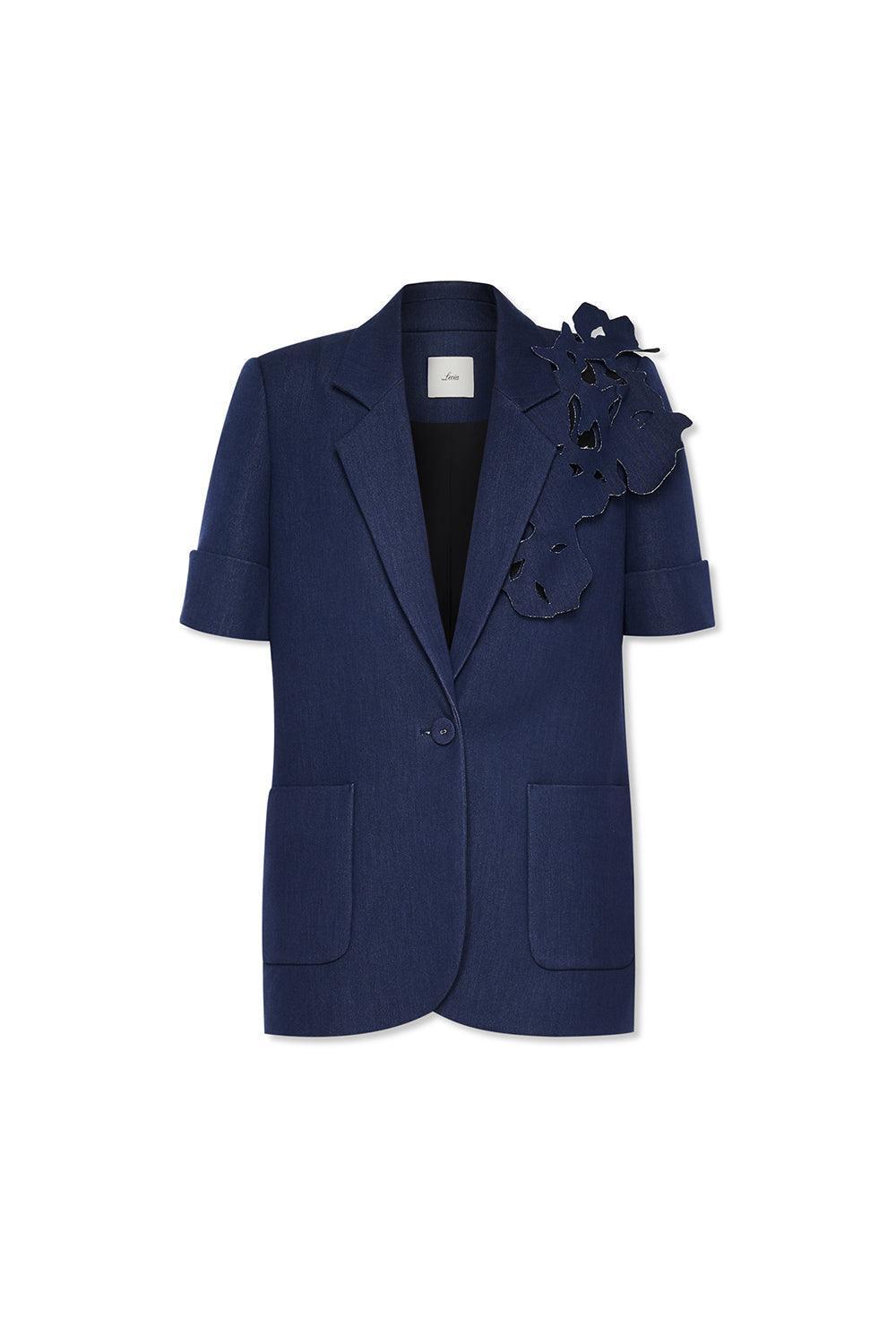Scottie Straight V-Neck Denim Blazer - MEAN BLVD