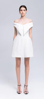 Sedna A-line Off-Shoulder Taffeta Mini Dress - MEAN BLVD