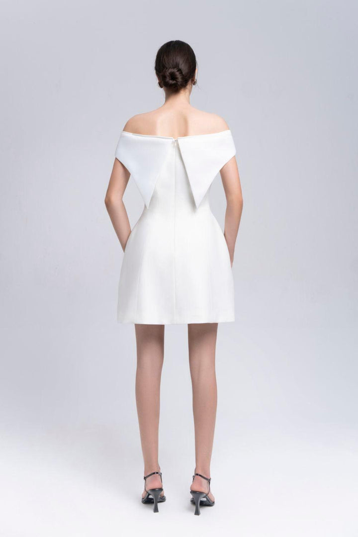 Sedna A-line Off-Shoulder Taffeta Mini Dress - MEAN BLVD