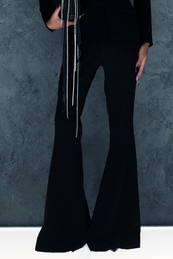 Selayne Fit and Flare Boot Cut Crepe Floor Length Pants - MEAN BLVD