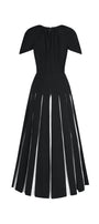 Selina Gored Round Neck Poly Silk Midi Dress - MEAN BLVD