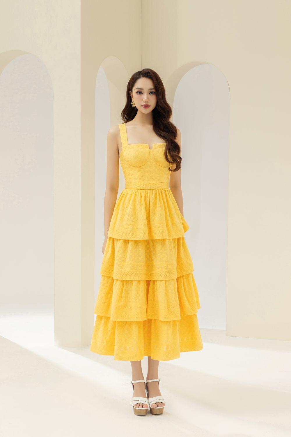 Señorita Layered Semi-Heart Neck Cotton Midi Dress - MEAN BLVD