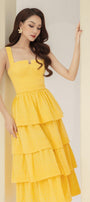 Señorita Layered Semi-Heart Neck Cotton Midi Dress - MEAN BLVD