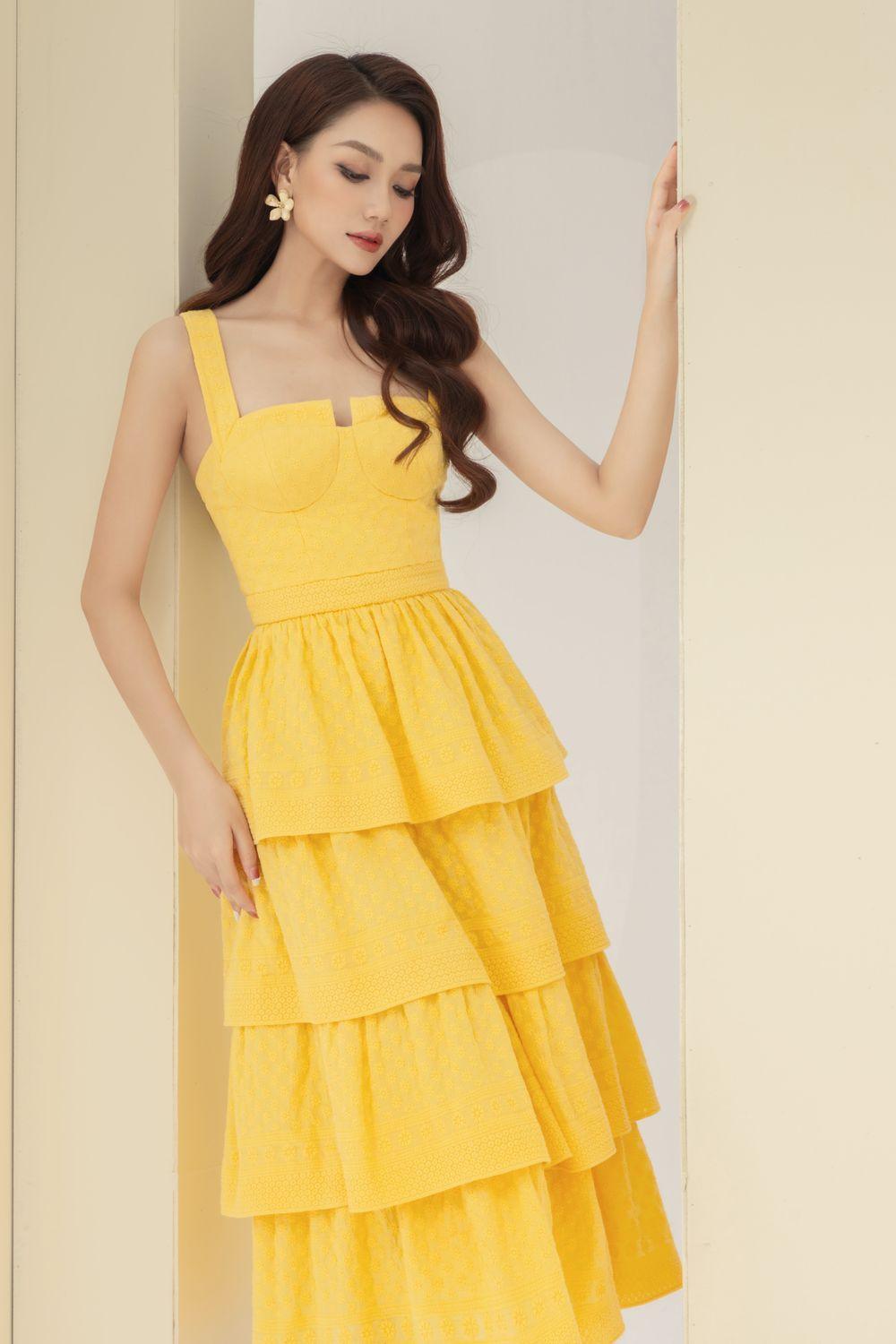 Women's Seorita Layered Semi-Heart Neck Cotton Midi Dress S/M/L/Xl Yellow Floral Mean Blvd M / Yellow / Floral Women's Seorita Layered Semi-Heart Neck Cotton Midi Dress S/M/L/Xl Yellow Floral Mean Blvd M / Yellow / Floral