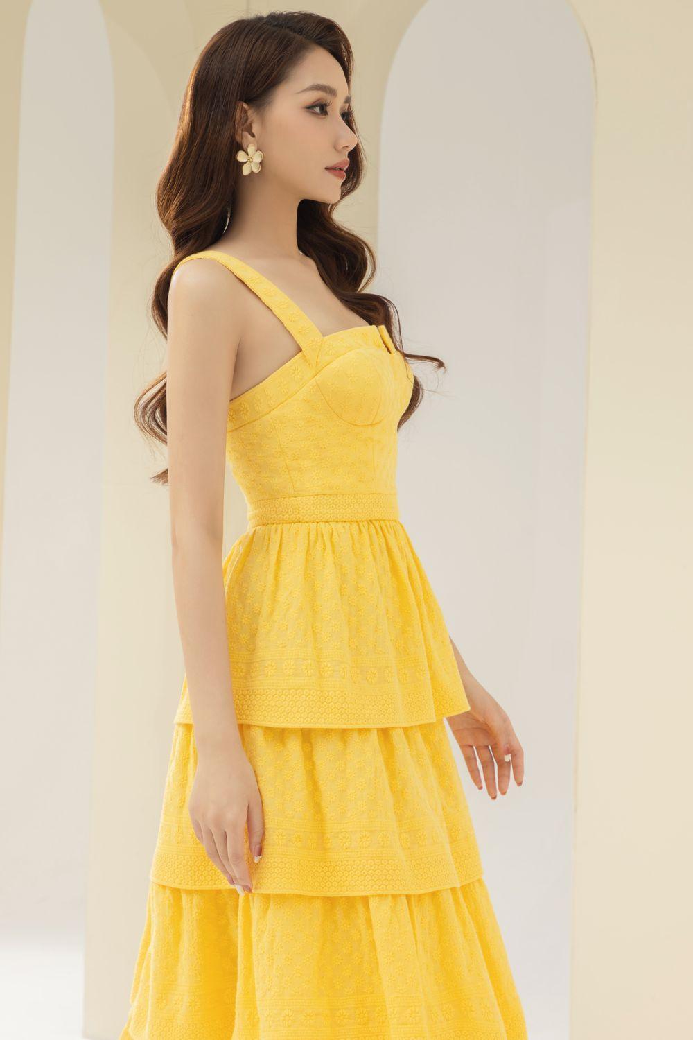 Señorita Layered Semi-Heart Neck Cotton Midi Dress - MEAN BLVD