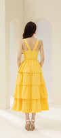 Señorita Layered Semi-Heart Neck Cotton Midi Dress - MEAN BLVD