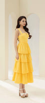 Señorita Layered Semi-Heart Neck Cotton Midi Dress - MEAN BLVD