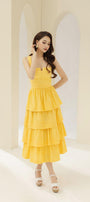 Señorita Layered Semi-Heart Neck Cotton Midi Dress - MEAN BLVD