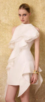 Seraph Pencil Ruffle Layer Taffeta Mini Dress - MEAN BLVD