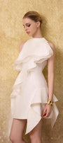 Seraph Pencil Ruffle Layer Taffeta Mini Dress - MEAN BLVD