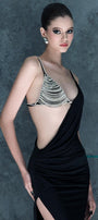 Seraphia Slit Cut-Out Elastic Spandex Floor Length Dress - MEAN BLVD