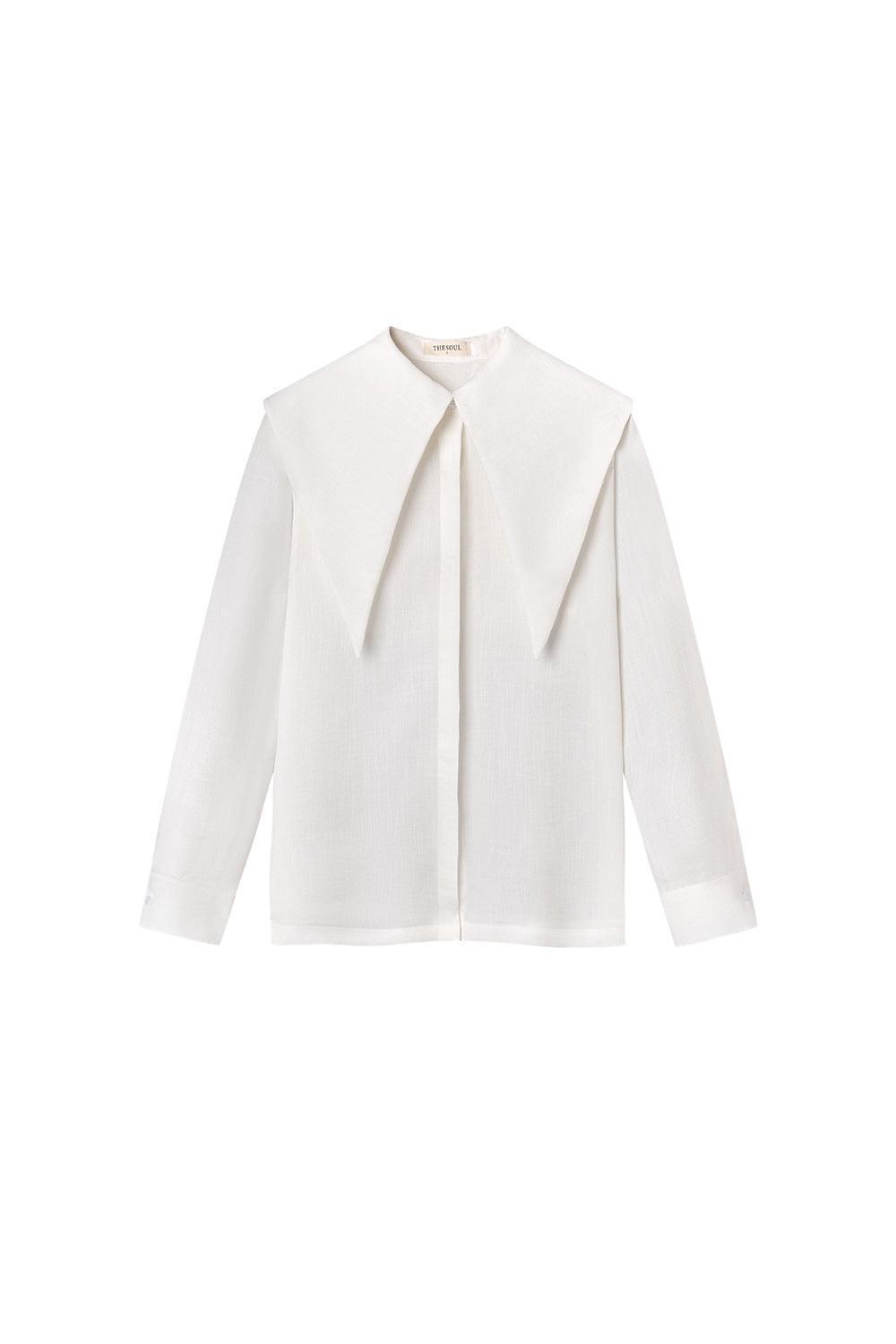 Seren Straight Sailor Collar Neck Linen Shirt - MEAN BLVD