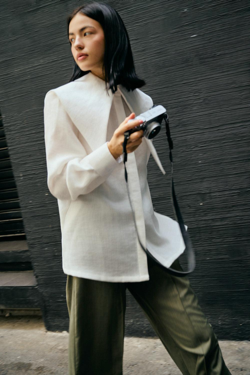 Seren Straight Sailor Collar Neck Linen Shirt - MEAN BLVD