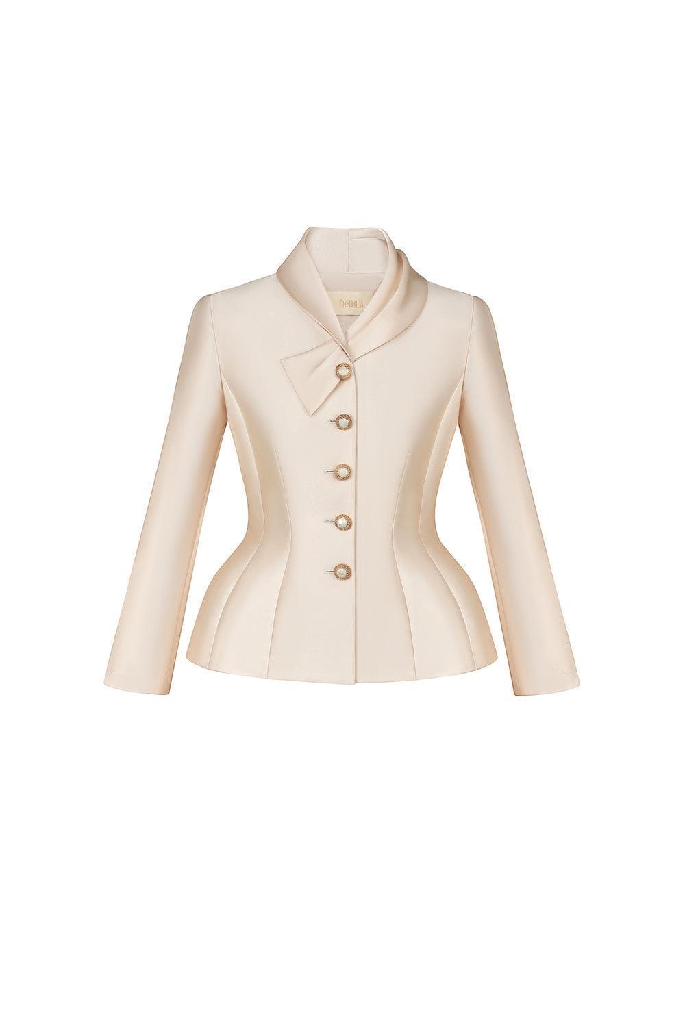 Serena Peplum Button Taffeta Jacket - MEAN BLVD