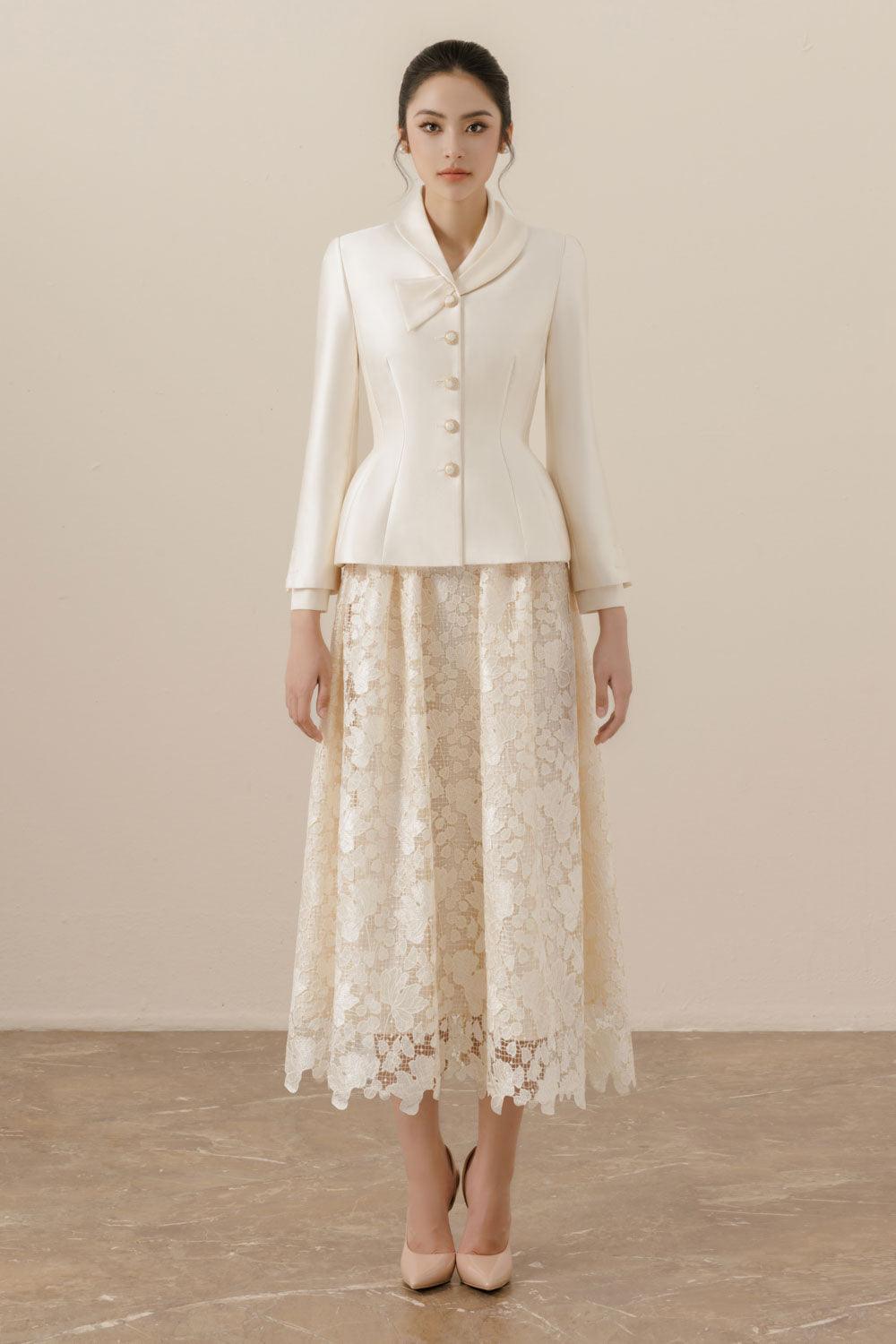 Serena Peplum Button Taffeta Jacket - MEAN BLVD