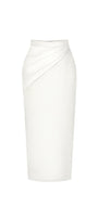 Serena Straight Back Slit Rayon Blend Skirt - MEAN BLVD