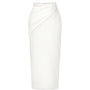 Serena Straight Back Slit Rayon Blend Skirt - MEAN BLVD