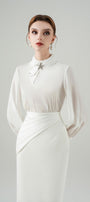Serena Straight Back Slit Rayon Blend Skirt - MEAN BLVD