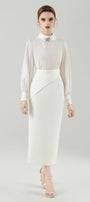 Serena Straight Back Slit Rayon Blend Skirt - MEAN BLVD