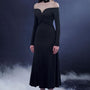 Serenara Trumpet Off-Shoulder Wool Midi Dress - MEAN BLVD