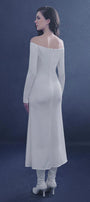 Serenara Trumpet Off-Shoulder Wool Midi Dress - MEAN BLVD
