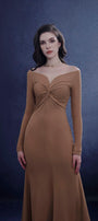 Serenara Trumpet Off-Shoulder Wool Midi Dress - MEAN BLVD