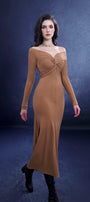 Serenara Trumpet Off-Shoulder Wool Midi Dress - MEAN BLVD